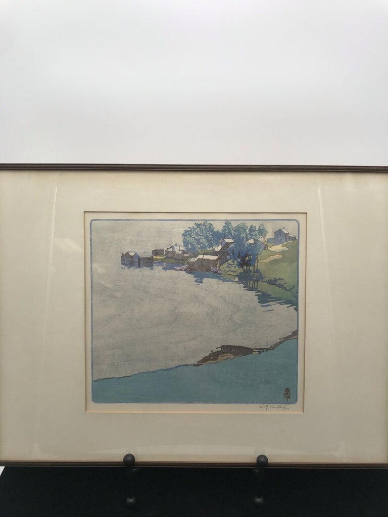 Walter J. Phillips Signed Woodblock Print "Norman Bay 2" 14x21