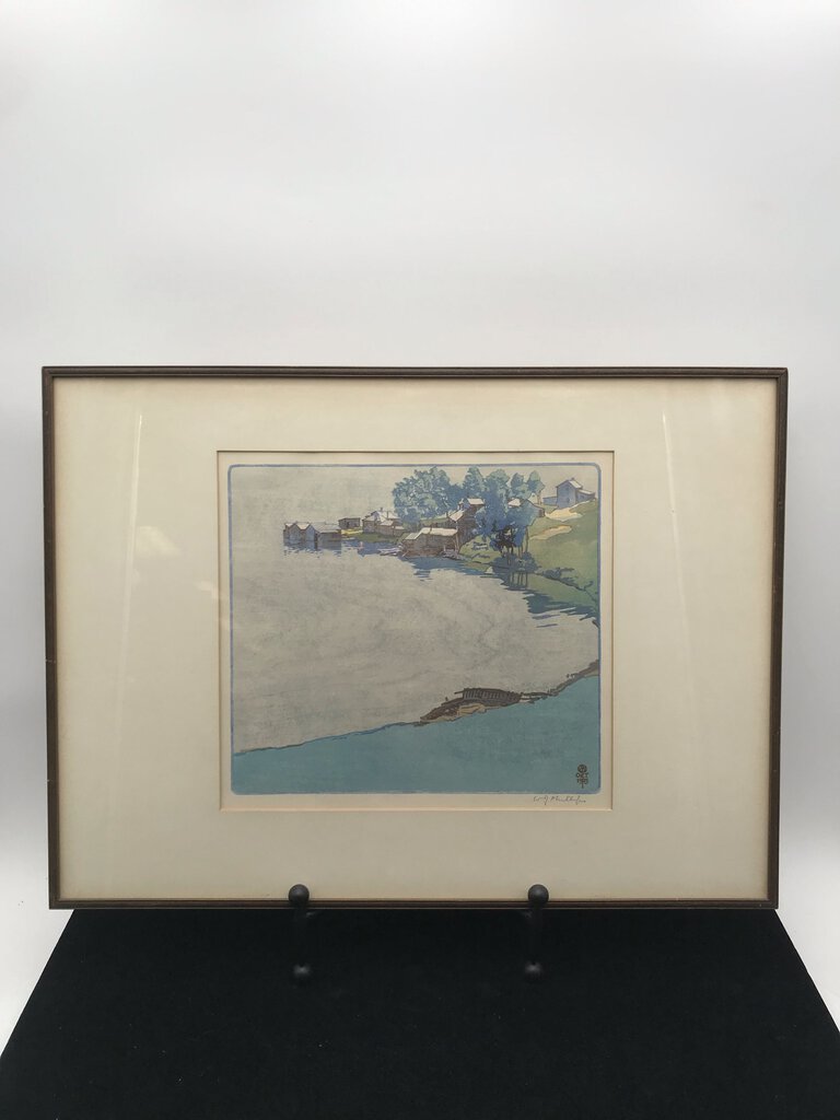 Walter J. Phillips Signed Woodblock Print "Norman Bay 2" 14x21