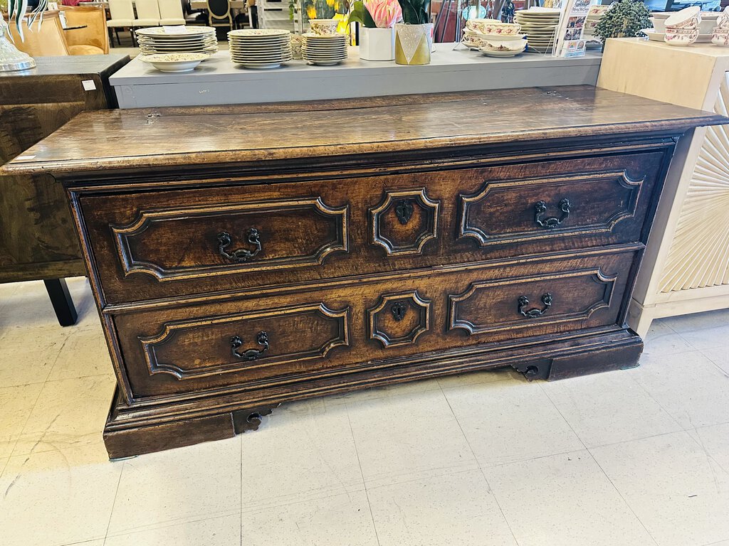 Antique Walnut 3 Drawer Dresser 23.5x66x32