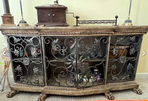 French Buffet With Iron Gate Doors 19x36x39