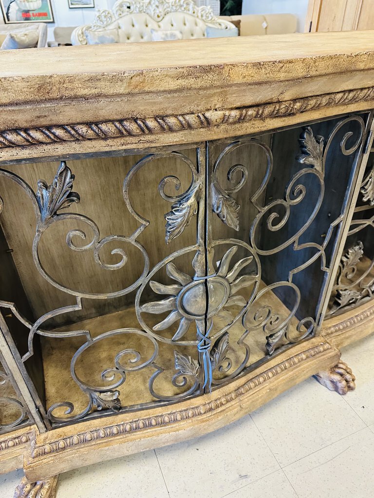 French Buffet With Iron Gate Doors 19x36x39