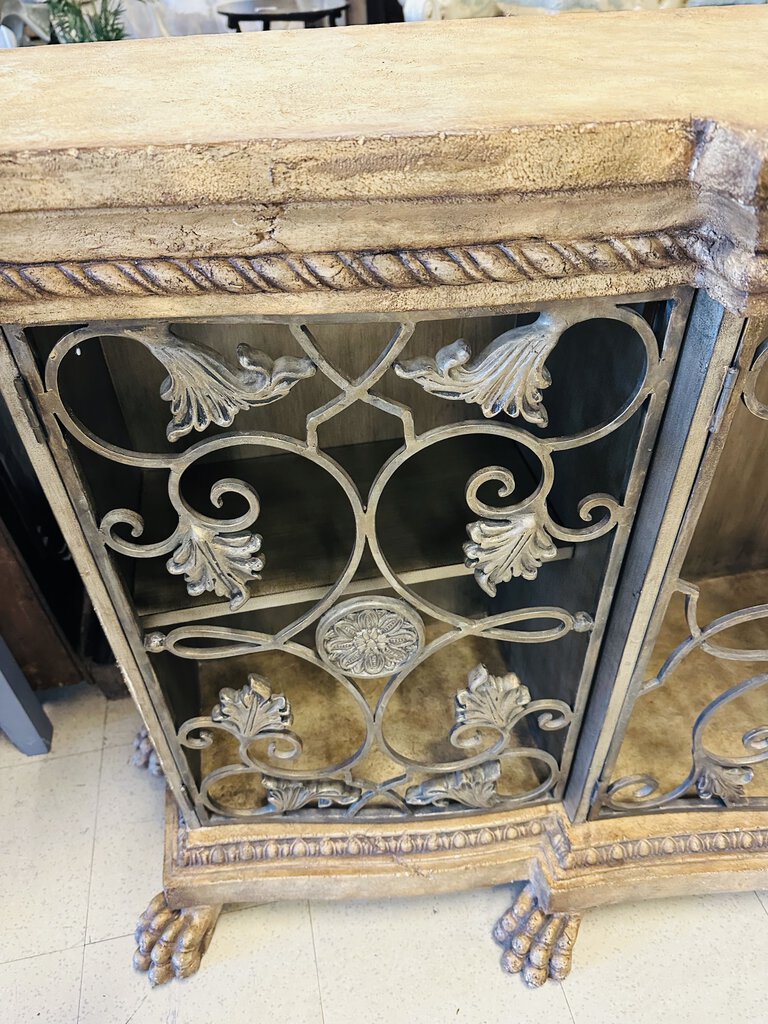 French Buffet With Iron Gate Doors 19x76x39