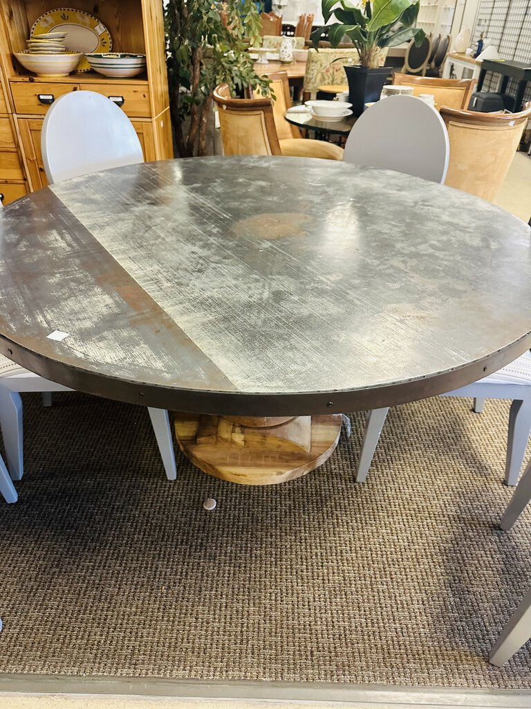 Metal Top Round Dining Table 60"