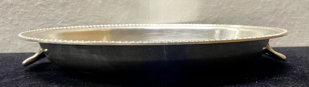 Vintage Silver Plate Handled Oval Serving Dish