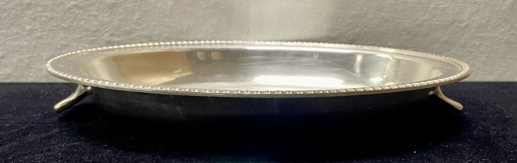 Vintage Silver Plate Handled Oval Serving Dish