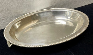 Vintage Silver Plate Handled Oval Serving Dish