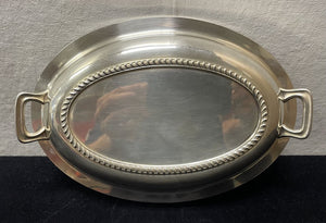 Vintage Silver Plate Handled Oval Serving Dish