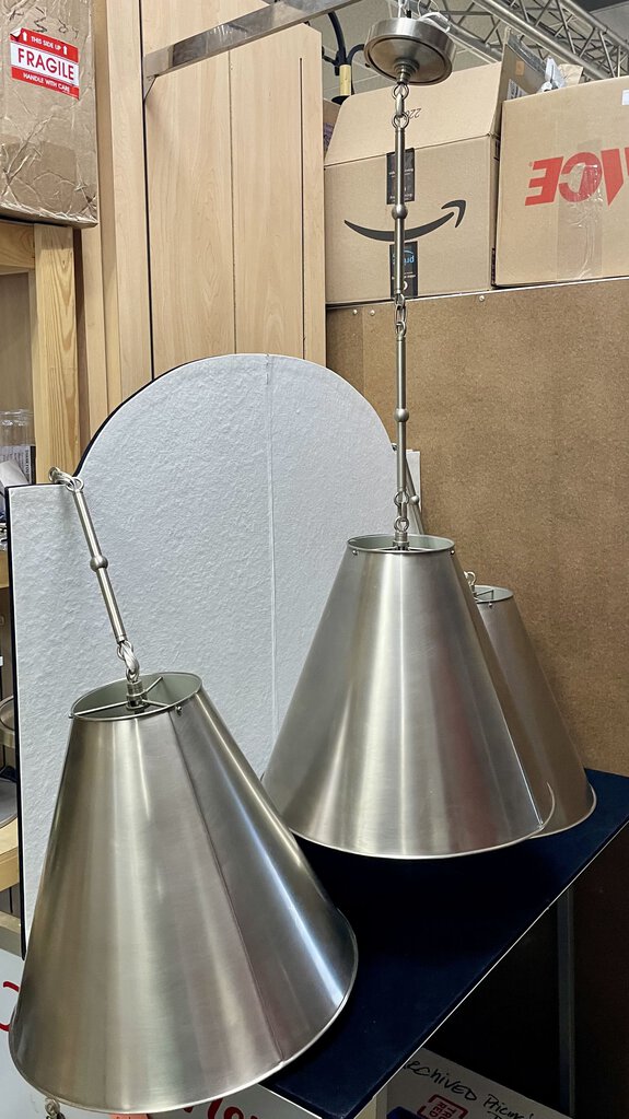 Visual Comfort Thomas O'Brien Goodman Brushed Nickel Pendant Lamp