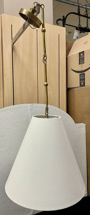 Visual Comfort Thomas O'Brien Goodman Brass and Linen Pendant Lamp