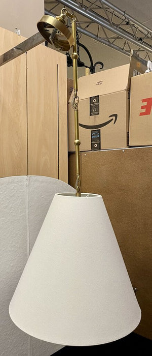 Visual Comfort Thomas O'Brien Goodman Brass and Linen Pendant Lamp