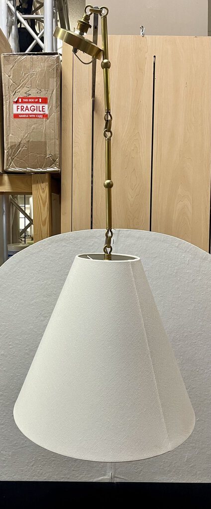 Visual Comfort Thomas O'Brien Goodman Brass and Linen Pendant Lamp