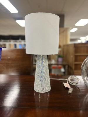 White Cracked Mirror Mosaic Base Table Lamp