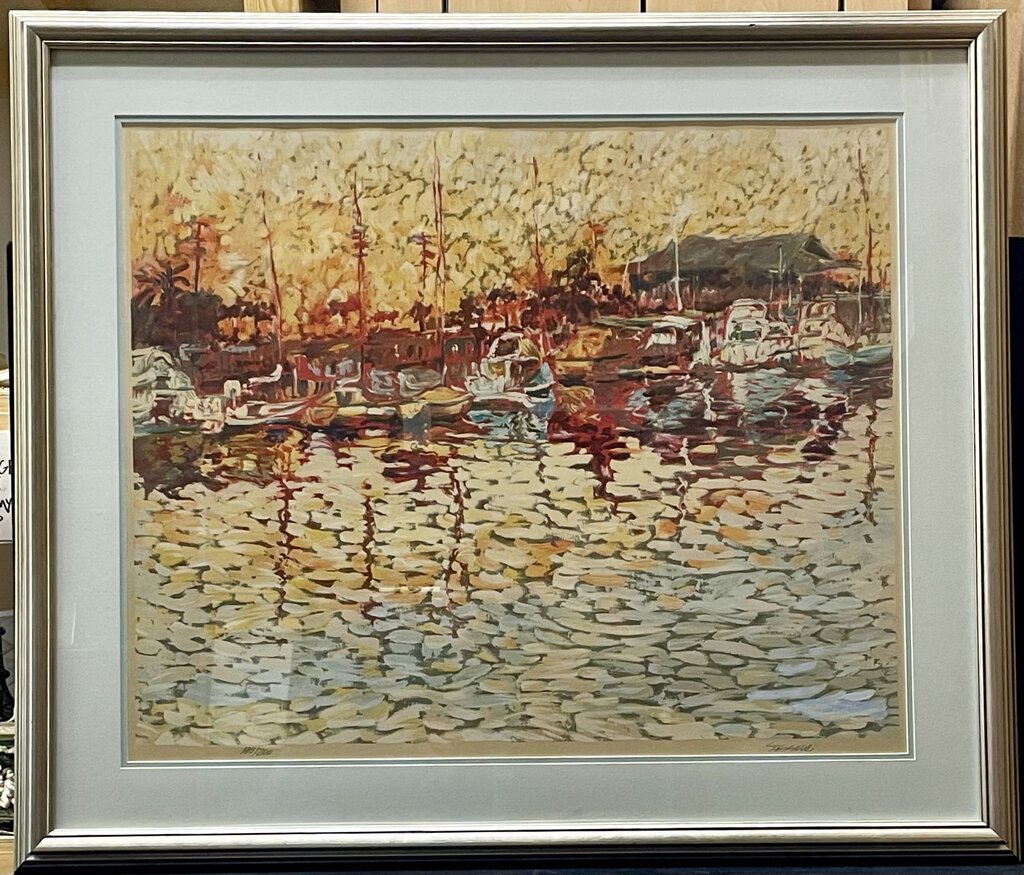 Marco Sassone " Marina Scape" Untitled #189/200 Signed Serigraph