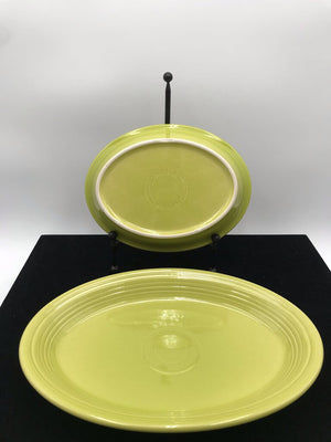 Fiestaware Chartreuse Oval Serving Bowl+Platter