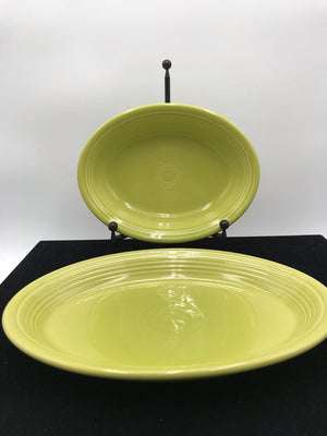 Fiestaware Chartreuse Oval Serving Bowl+Platter