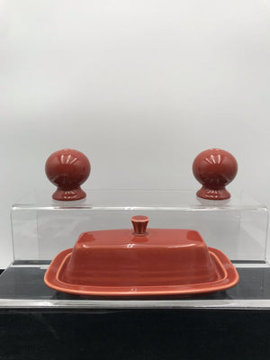 Fiestaware Paprika - Salt/Pepper/Butter Tray Set