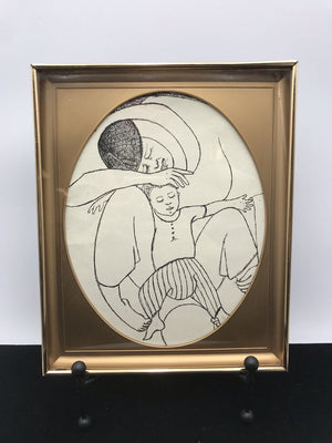 H.D. Meyer "Nona" Woodblock Figural 9x11