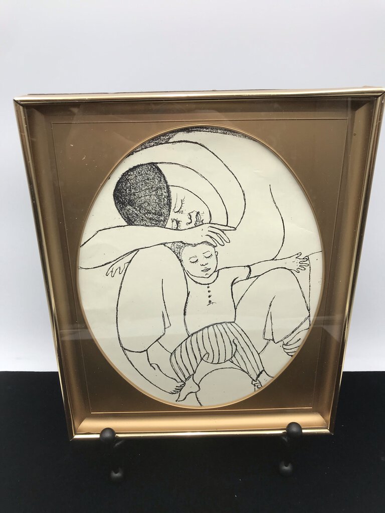 H.D. Meyer "Nona" Woodblock Figural 9x11