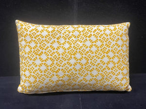 John Robshaw Yellow Print Lumbar Pillow