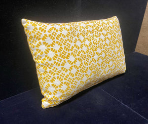 John Robshaw Yellow Print Lumbar Pillow