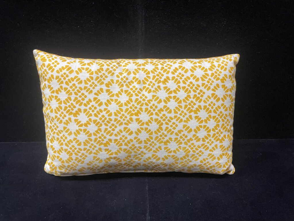 John Robshaw Yellow Print Lumbar Pillow