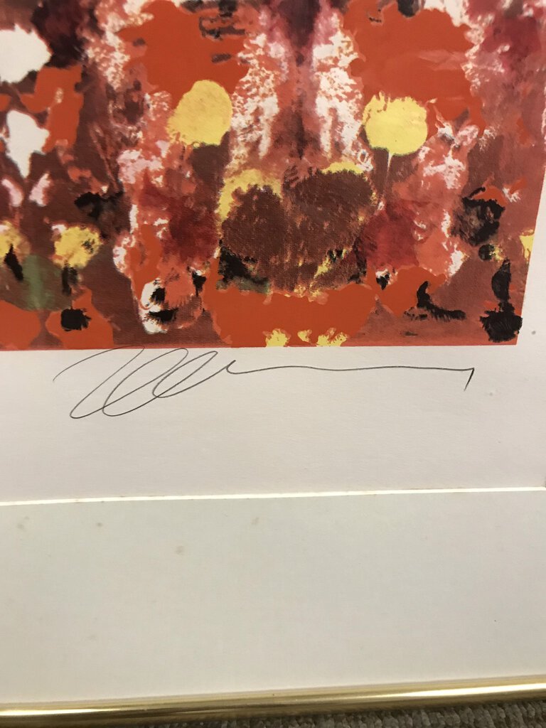 Peter Ford Young Untitled Abstract Red Toned Signed 104/144 LE Print 52x39