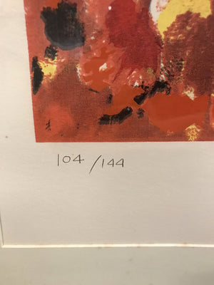 Peter Ford Young Untitled Abstract Red Toned Signed 104/144 LE Print 52x39