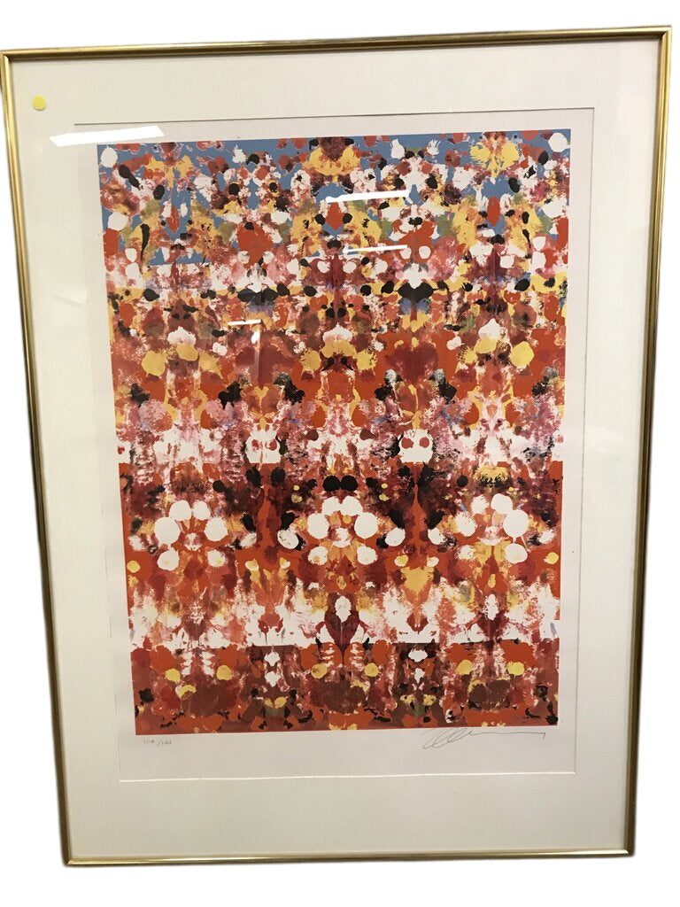 Peter Ford Young Untitled Abstract Red Toned Signed 104/144 LE Print 52x39 by Miss Daisy's Consignment & Auction House