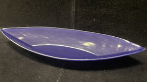 Annie Glass Blue Canoe Blown Glass Serving Dish Signed 1995