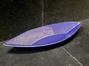 Annie Glass Blue Canoe Blown Glass Serving Dish Signed 1995