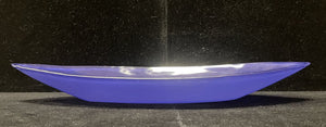 Annie Glass Blue Canoe Blown Glass Serving Dish Signed 1995