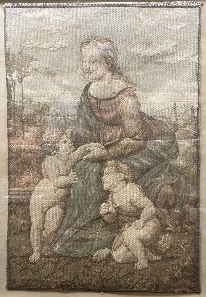 Raphael La Belle Jardiniere Mounted Textile Tapestry Panel Framed