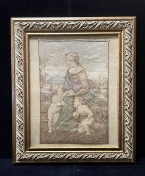 Raphael La Belle Jardiniere Mounted Textile Tapestry Panel Framed