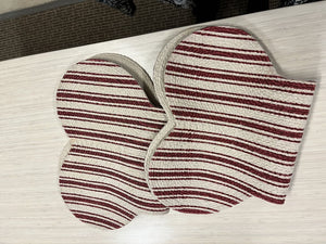 Red Striped Bone Shaped Dog Bowl Mat