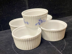 Apilco France White Porcelain Ramekins Set of 5