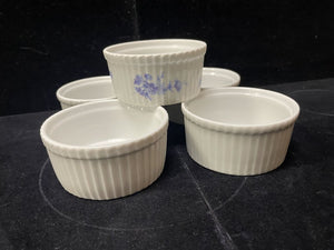 Apilco France White Porcelain Ramekins Set of 5