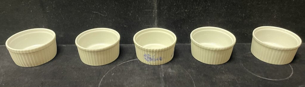 Apilco France White Porcelain Ramekins Set of 5