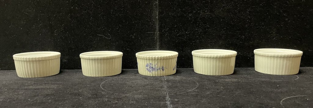 Apilco France White Porcelain Ramekins Set of 5