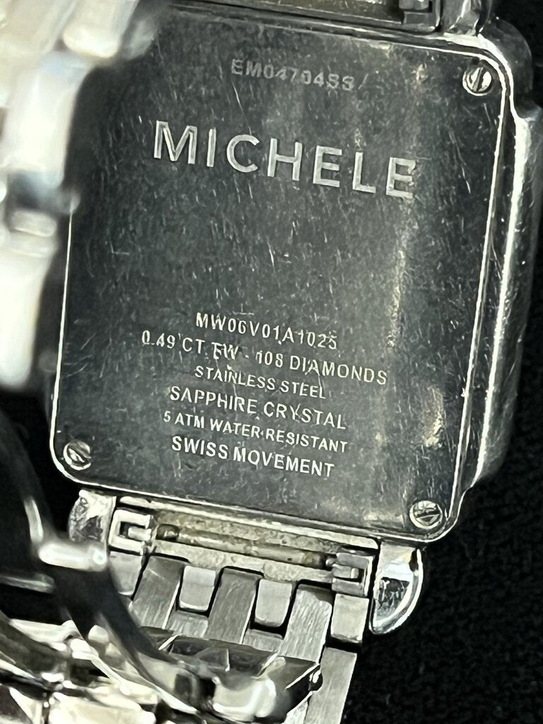 MICHELE Deco Diamond Stainless Steel MOP Watch