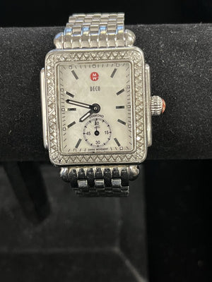 MICHELE Deco Diamond Stainless Steel MOP Watch