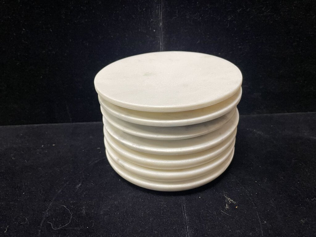 White Marble Coaster 5"