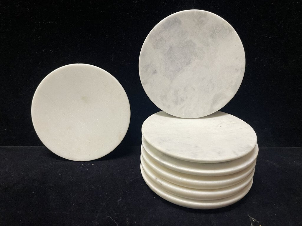 White Marble Coaster 5"