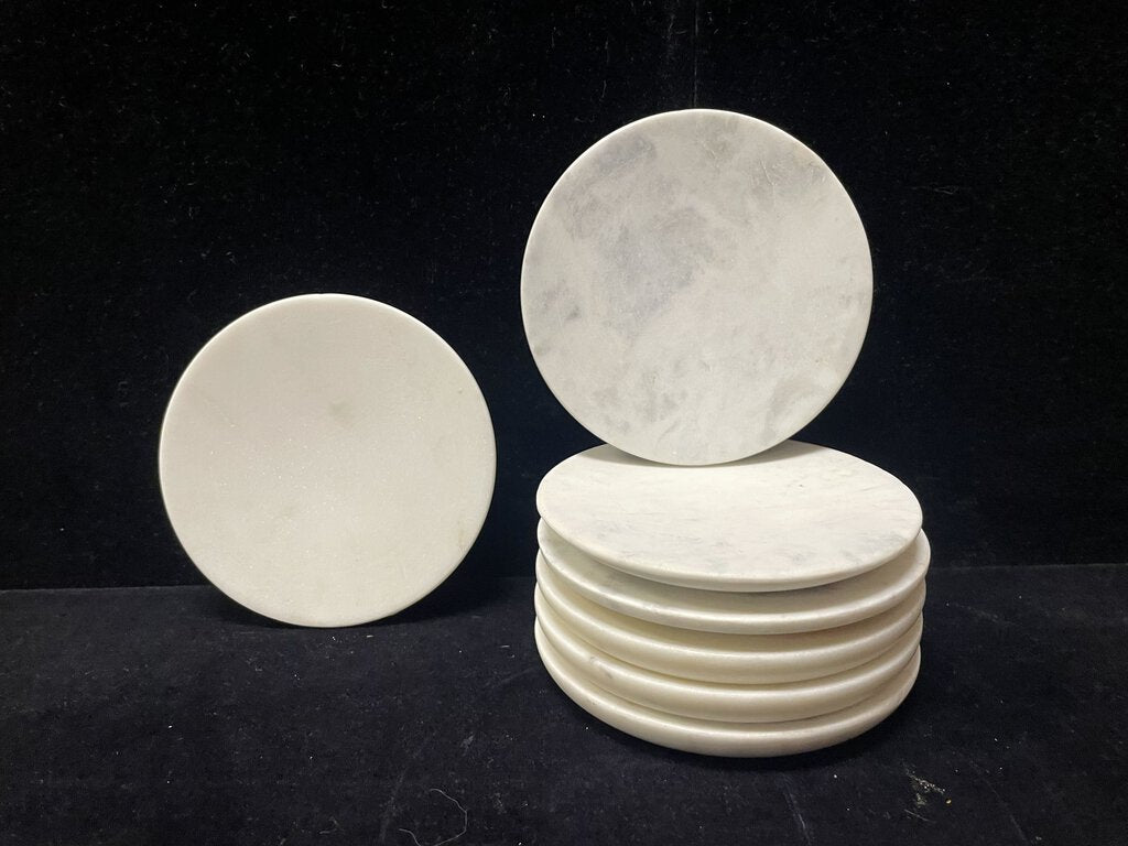 White Marble Coaster 5"