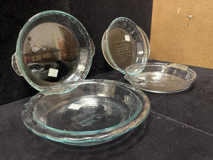 Clear Glass Pyrex Pie Baking Pans 9.5"