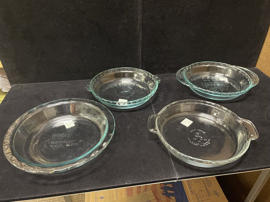 Clear Glass Pyrex Pie Baking Pans 9.5"