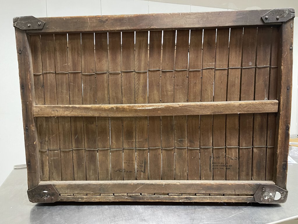 Industrial Steampunk Wooden Slat Canvas Handle Crate