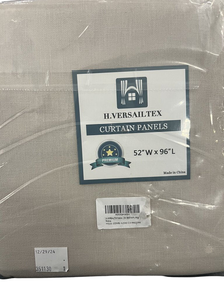 H. Versailtex Linen Curtain Panels 52Wx96L New by Miss Daisy's Consignment & Auction House