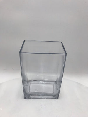 Glass Vase Rectangular 9"x4"x6"