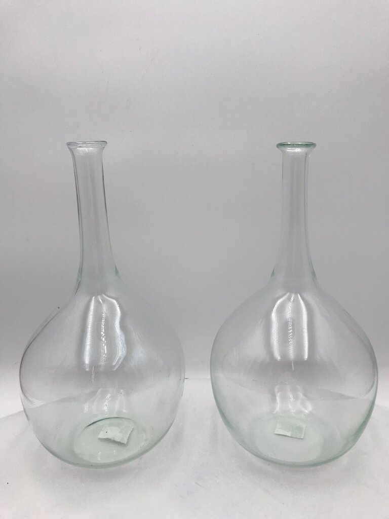 Glass Decanter Vase Pair 12" Tall