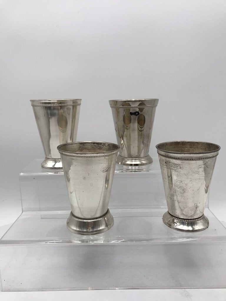 Silver Plated Nickel Julep Cup Set (4)